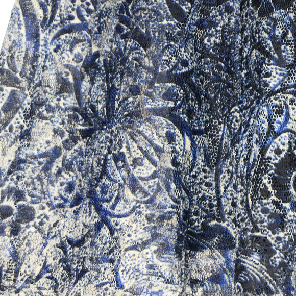 Coldwater Creek Blue Mesh Skirt Womens Size PS Petite Small 6-8 Lined Pull On - Picture 5 of 12